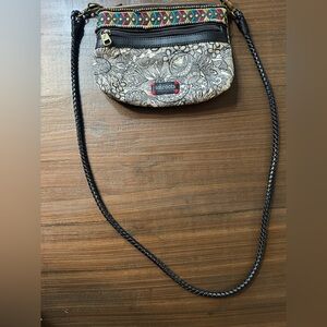Sakroots Monochrome Floral Crossbody Bag